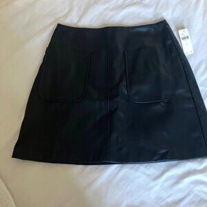 Brand new Maeve faux leather a-line mini skirt in black, sz small